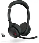 Jabra Evolve2 55 &ndash; Bluetooth-Headset mit Ladestation, Schwarz - Schwarz