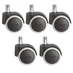 WAGNER B&uuml;rostuhlrollen 5tlg. Set SOFT - &Oslash; 50 mm, intervallgebremst, Steckstift
