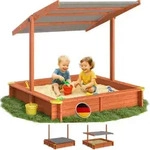 SPIELWERK&reg; Sandkasten Max Sonnendach 140x140x120cm impr&auml;gniertes Holz...