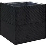 vidaXL Pflanzk&uuml;bel Schwarz 80x80x80 cm Poly Rattan - Schwarz
