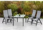 Merxx Gartenm&ouml;belset "Florenz" 5tlg. mit Tisch 150 x 90 cm - Aluminiumgestell