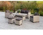 Merxx Gartenm&ouml;belset "Striano" - Stahlgestell mit Kunststoffgeflecht Natur,...
