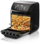 Arendo Hei&szlig;luftfritteuse, Minibackofen 12L Edelstahl, Airfryer, Pizzaofen,
