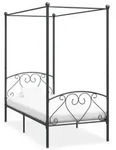 vidaXL Himmelbett-Gestell Grau Metall 100 x 200 cm - Grau