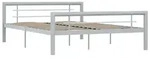 vidaXL Bettgestell Grau und Wei&szlig; Metall 120x200 cm - Grau/Wei&szlig;