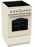Gorenje GECS5B70CLI Elektroherd, Freistehender Herd, Beige, Drehregler, Vorne oben,