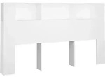 vidaXL Kopfteil mit Ablagen Wei&szlig; 180x18,5x104,5 cm - Wei&szlig;