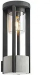 Lucande Au&szlig;enwandlampe Overa, grau, Metall, 42 cm, IP44, E27 - Silber/Grau