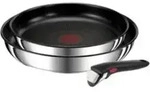 Tefal Ingenio Preference 3-teiliges Pfannen-Set L97390, Frittierset, Edelstahl,