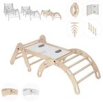 MAMOI&reg; Kletterger&uuml;st indoor, Kletterdreieck mit rutsche aus holz, Kletterbogen,