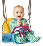 Outsunny 3-in-1 Babyschaukel, Kinderschaukel mit verstellbarem Seil, Blau - Blau