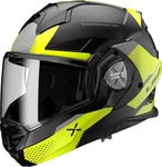 Reversibler Modularer Helm LS2 FF901 ADVANT-X Oblivion Mattschwarz, Hi-Viz-Gelb