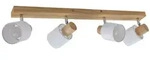 Lindby Deckenstrahler Wanessa, 67cm, 4-flg., Holz, wei&szlig;, E14 - Hellbraun