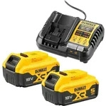 DeWalt DCB1104P2-QW Starter-Set inkl. System-Schnellladeger&auml;t, 2x 18 Volt / 5 Ah,