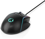 Nedis GMWD510BK Gaming-Maus 800/1200/2400/3200/4800/7200 dpi 6 Tasten 1,5 m LED...