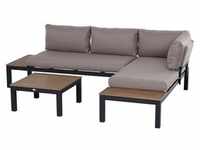Outsunny 3-teiliges Gartenmöbel-Set mit Beistelltisch, Sofa mit Kissen, Outdoor,