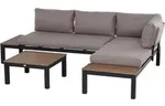 Outsunny 3-teiliges Gartenm&ouml;bel-Set Sofa Beistelltisch mit Kissen Alu - Grau