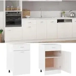 vidaXL Schubunterschrank Lyon Wei&szlig; 50x46x81,5 cm Holzwerkstoff - Wei&szlig;