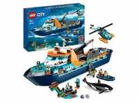 LEGO 60368 City Arktis-Forschungsschiff, großes schwimmfähiges Spielzeug-Boot mit