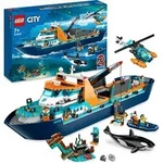 LEGO 60368 City Arktis-Forschungsschiff, gro&szlig;es schwimmf&auml;higes Spielzeug-Boot mit