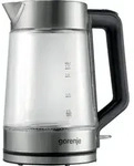 Gorenje K17GED Elektrischer Wasserkocher, 1,7 l, 2200 W, Edelstahl, Glas,