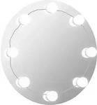 vidaXL Wandspiegel ohne Rahmen mit LED-Beleuchtung Rund Glas - Silber