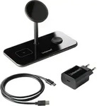 Intenso MB13, Drinnen, USB, Kabelloses Aufladen, 1,5 m, Schwarz - Schwarz