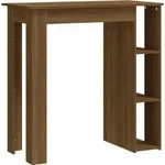 vidaXL Bartisch mit Regal Braun Eiche 102x50x103,5 cm Holzwerkstoff - Braun