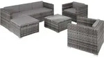 tectake&reg; Rattan Lounge Lignano f&uuml;r 5 bis 6 Personen widerstandsf&auml;hig - Grau