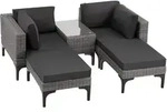 tectake&reg; Aluminium Rattan Lounge Bellaria wetterfest und UV-best&auml;ndig Dicke...
