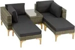 tectake&reg; Aluminium Rattan Lounge Bellaria wetterfest und UV-best&auml;ndig Dicke...