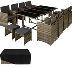 tectake&reg; Rattan Sitzgruppe Palma f&uuml;r 8 bis 12 Personen - Dunkelgrau