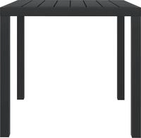 vidaXL Gartentisch Schwarz 80x80x74 cm Aluminium und WPC
