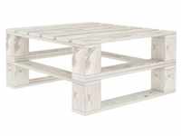 vidaXL Outdoor-Tisch Paletten Holz Weiß
