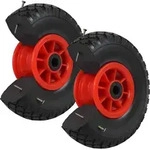 2x Sackkarrenrad PolyurethanRad 260x85 mm 3.00-4 75 mm zentrierte Nabe &Oslash; 20 mm rot