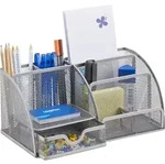 Relaxdays Schreibtischorganizer 6 Ablagen, kompakter B&uuml;roorganizer, Metall,
