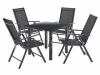 Juskys Aluminium Gartengarnitur Milano Gartenmöbel Set mit Tisch und 4 Stühlen