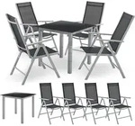 Juskys Aluminium Gartengarnitur Milano Gartenm&ouml;bel Set mit Tisch und 4 St&uuml;hlen