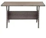 vidaXL Gartentisch Grau 120x70x66 cm Poly Rattan