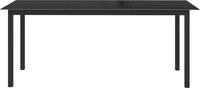 vidaXL Gartentisch Schwarz 190x90x74 cm Aluminium und Glas