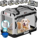 CADOCA&reg; Hundebox Faltbar 101x70x70cm inkl. Trinknapf - Silber