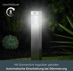 MeLiTec Solar Gartenleuchte SO32 eckig mit Bewegungsmelder, Edelstahl matt geb&uuml;rstet