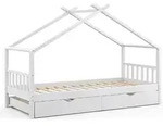 Hausbett Vitalispa Design Wei&szlig; 90x200 cm mit G&auml;stebett, Model 35962 - Wei&szlig;