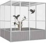 vidaXL Vogelk&auml;fig Grau 213,5x217,5x211,5 cm Verzinkter Stahl - Grau