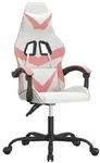 vidaXL Gaming-Stuhl Drehbar Wei&szlig; und Rosa Kunstleder - Rosa