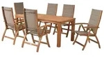 Merxx Gartenm&ouml;bel Set Acapulco 7tlg., 6 Klappsessel, Tisch 185 x 90 cm,