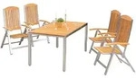 Merxx Gartenm&ouml;belset Keros 5tlg., 4 Klappsessel, 1 Tisch 150 x 90 cm -