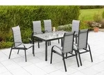 Merxx Gartenm&ouml;belset "Marini" 7tlg. - Aluminiumgestell mit Textilbespannung...