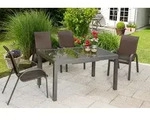 Merxx Varese Gartenm&ouml;belset 5tlg., 4 Stapelsessel, Ausziehtisch 120 (180) x 90...