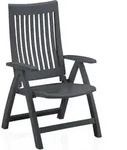 Kettler Roma Klappsessel - verstellbarer Gartensessel aus Kunststoff - anthrazit -